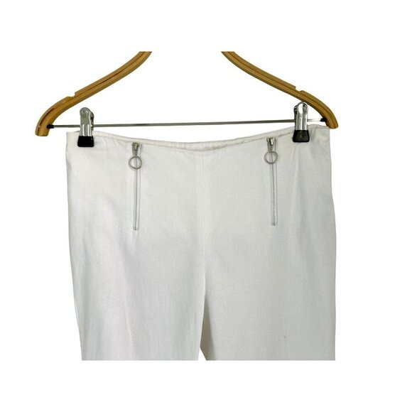 J. Mclaughlin Pants Waffled White Summer Zipped Details Casual Size 6 - Picture 5 of 11